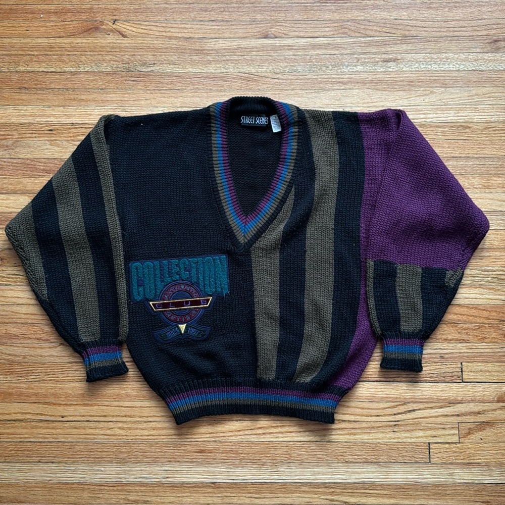 Vintage Street Scenes Sweater / 80s / 90s / Collection Club